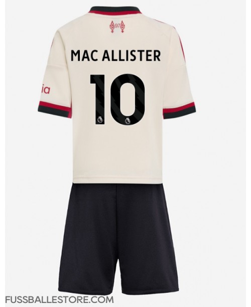 Günstige Liverpool Alexis Mac Allister #10 Auswärts Trikotsatzt Kinder 2025-26 Kurzarm (+ Kurze Hosen)